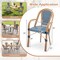 Set of 2 Outdoor French Bistro Chairs with PE Wicker and Galvanized Frame